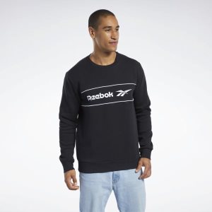 Bluza Męskie Reebok Classic Linear Crew Czarne PL 92KARWG